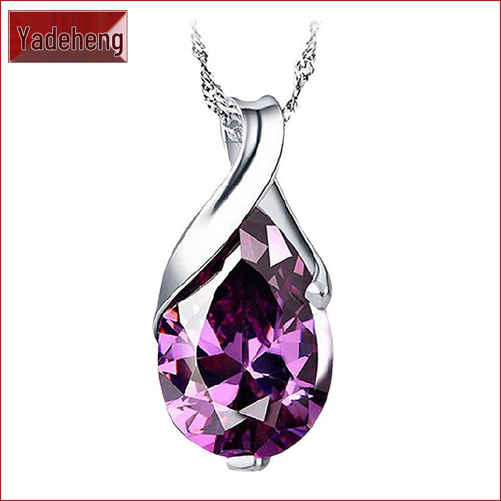 

Элегантное колье-капля Слезы ангела с аметистом на ключицу для женщин
