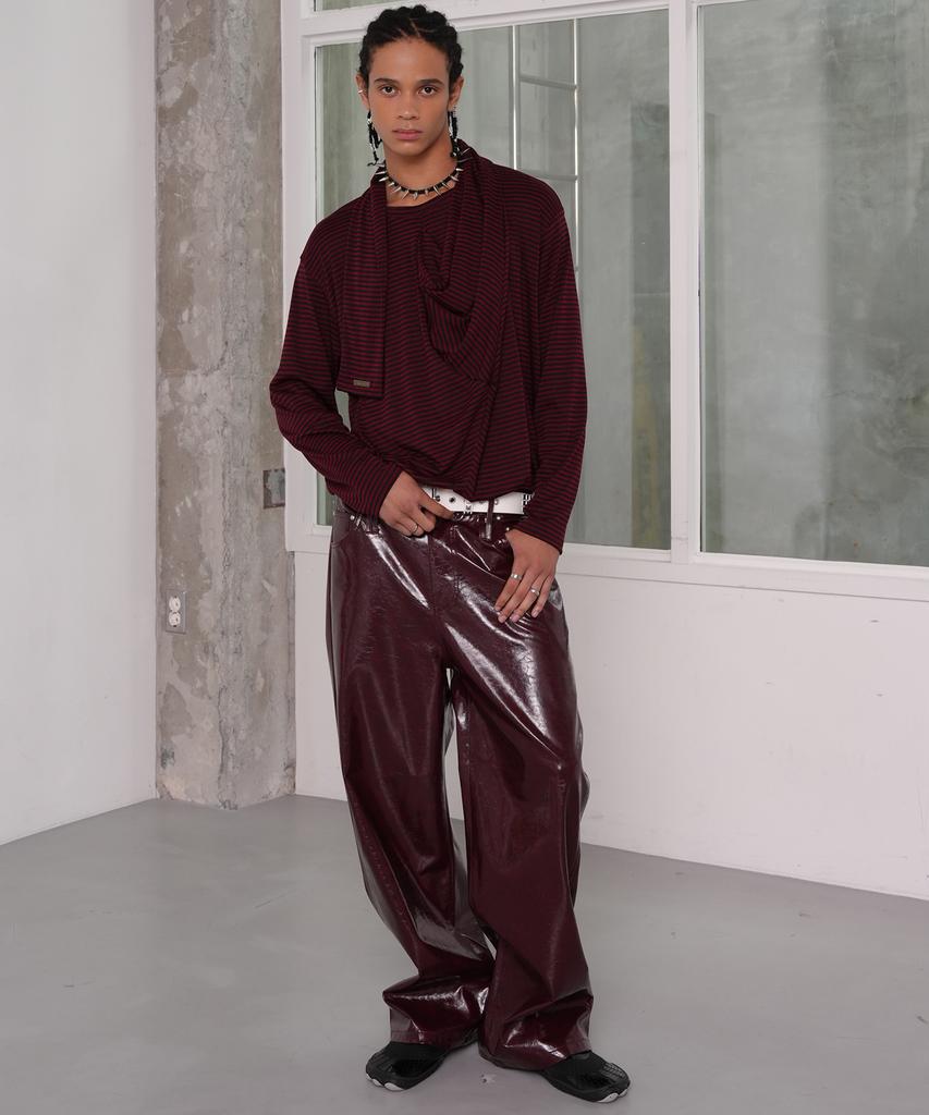 Ieseussiseutyudio Patent Leather Pants (Burgundy)