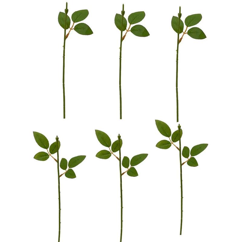 10pcs Artificial Green Flower Stem DIY Floral Material Craft Material Handmade Wire Stem Accessoies for Wedding Home Decor