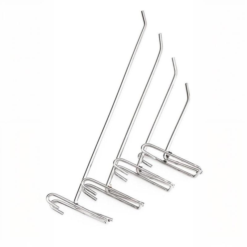 5pcs Stainless Steel Grid Wall Hooks Heavy Duty Rust Proof for Garage Kitchen Small Business Display