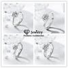 CC Adjustable Rings For Women Silver Color White Zirconia Marriage Wedding Engagement Accessory Charms Fine Jewelry CC1633-1647