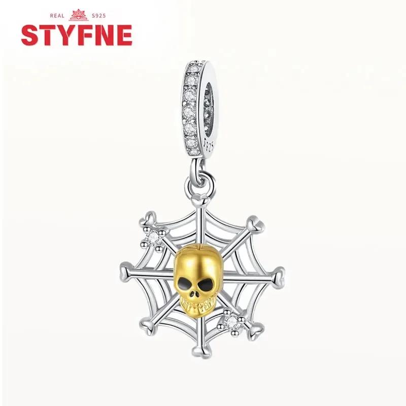 Copperdevil Skull Beads Bat Halloween Charms For Original Bracelet Diy Charming Fine Jewelry Gift For Women