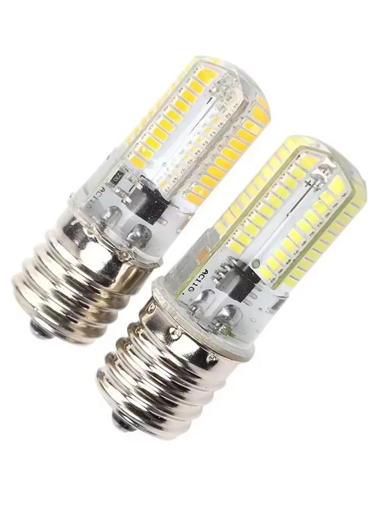 2Pcs/set Dimmable E17 LED Waterproof Small Corn Light Bulbs AC 110V-130V For Refrigerator Machine Tools Hood Sewing Machine