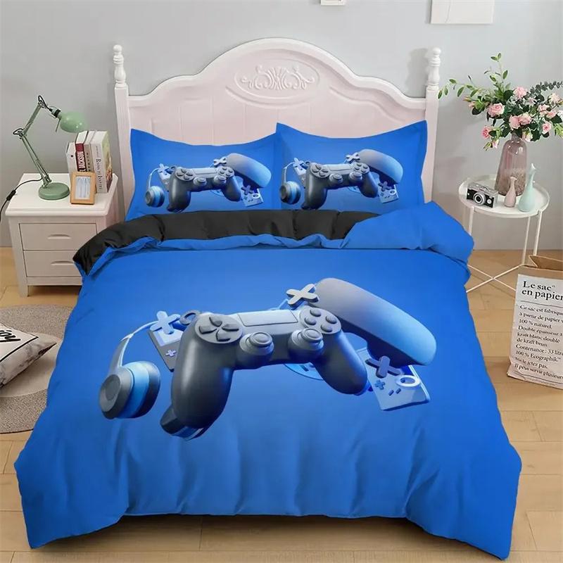Games Comforter Cover Gamepad Bedding Collection For Boys Kids Video Modern Gamer Console Quilt 2 Or 3 Pcs Soft Twin Duvet Cover Collection
