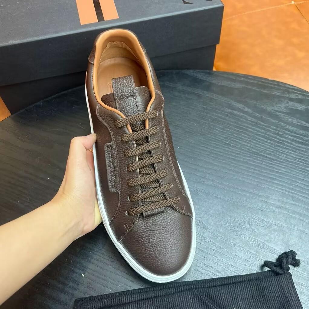 Real Leather Shoes Lazy Casual Lace Up Low Heeled Board Shoes Foreign Trade Shoes Guangzhou Dexun Style Johnny'S Men'S