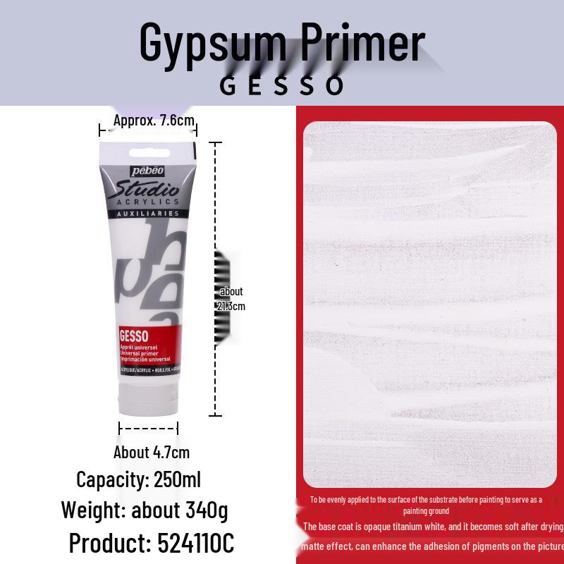 Pebeo Professional Acrylic Paint Accessories: White & Black Plaster Primer Gesso Undercoat