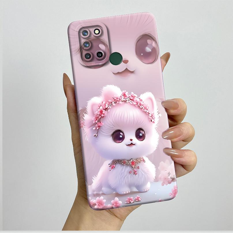 Phone Case For Realme 7I RMX2103 C17 Shockproof Case For Realme C17 Pretty Flowers Liquid Soft Silicone Back Cover Bumper Fundas