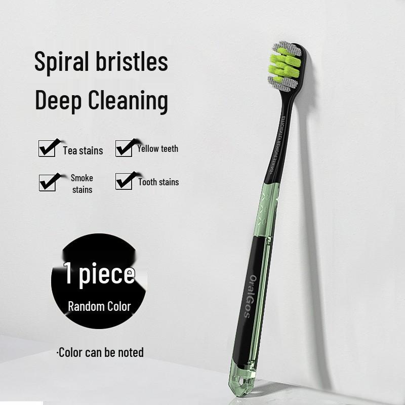 Dual-Use Soft Bristle Toothbrush & Tongue Scraper for Adults – Oral Cleaner