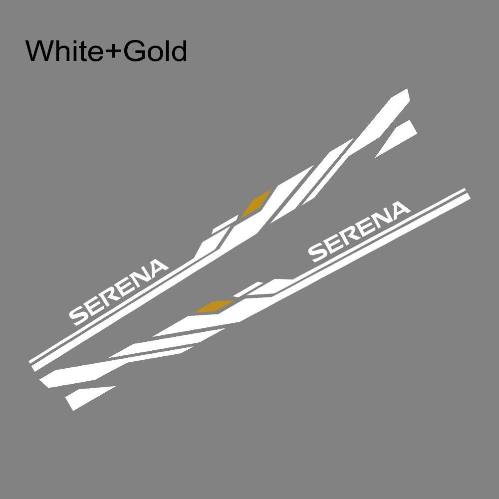 2PCS Car Side Door Stickers For Nissan Serena C23 C24 C25 C26 C27 Accessories Tuning Long Stripes Graphics Vinyl