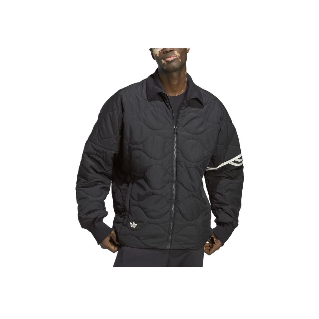 adidas Originals Trefoil Striped Colorblock Logo Zip-Up Cotton Jacket Men Jacket Black HR8696