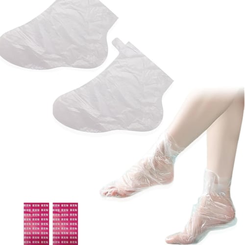 

LeTradeJP Disposable Transparent Foot Covers with Adhesive, Multi-Purpose, DIY Waterproof, Extra Thick Foot Protection, Infection Prevention, Unisex,