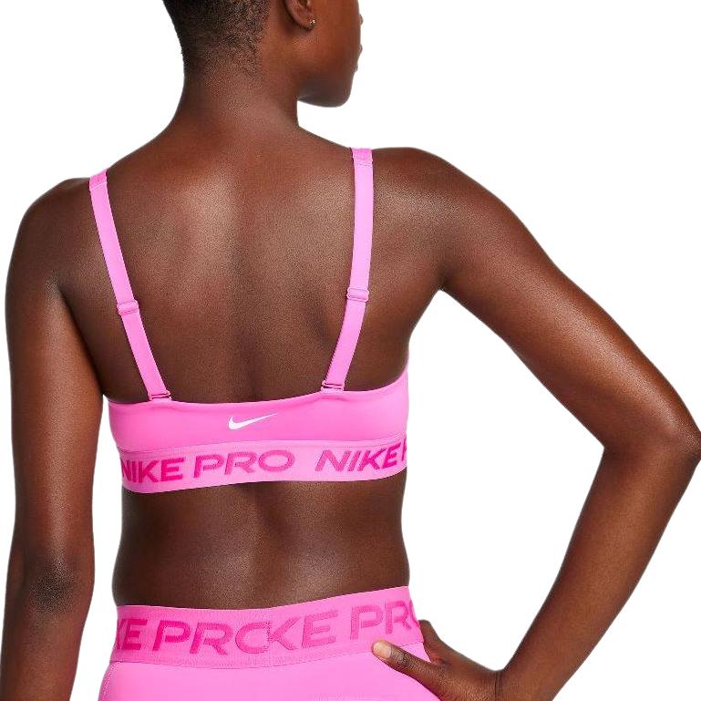 Nike Pro Indy Plunge Women's Medium-Support Padded Sports Bra Playful Pink Alchemy Pink White FQ2653-675