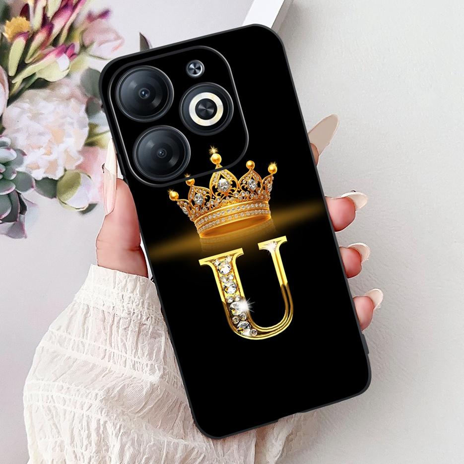 For Infinix Smart 8 Case X6525 Luxury Letters Cover Shockproof Soft TPU Phone Case For Infinix Smart 8 Pro Smart8 HD Shell Coque