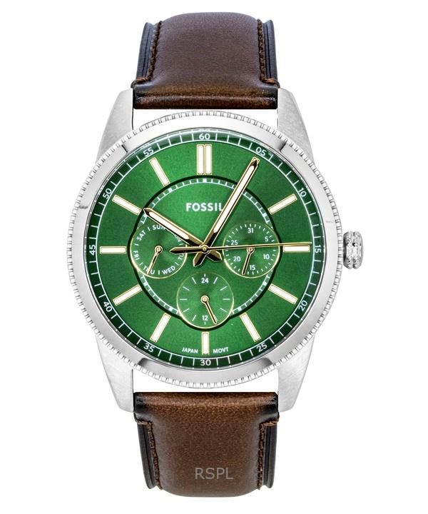 

Fossil Pearson Multifunction Leather Strap Green Dial Quartz FS6137 Men s Watch зелений