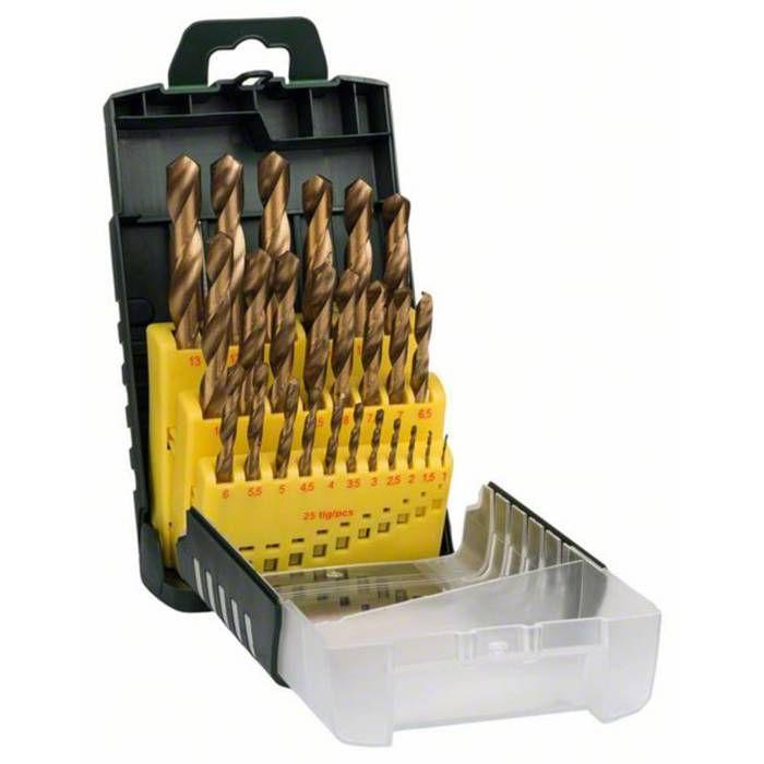 Bosch Accessories 2607017154 HSS Jeu de forets pour le métal 25 pièces 1 mm, 1.5 mm, 2 mm, 2.5 mm, 3 mm, 3.5 mm, 4 mm,