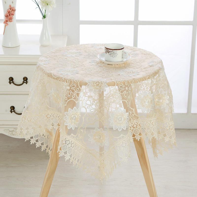 Lace Table Cloth Retro Embroidery Reception Tablecloths Decoration Party Valentine's Day Table Clothscountryside Wedding Holiday Round Table Fabric
