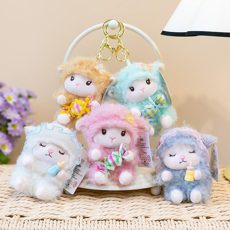 Cute Cartoon Sheep Plush Keychain With Soft Pp Cotton For Kids And Teens