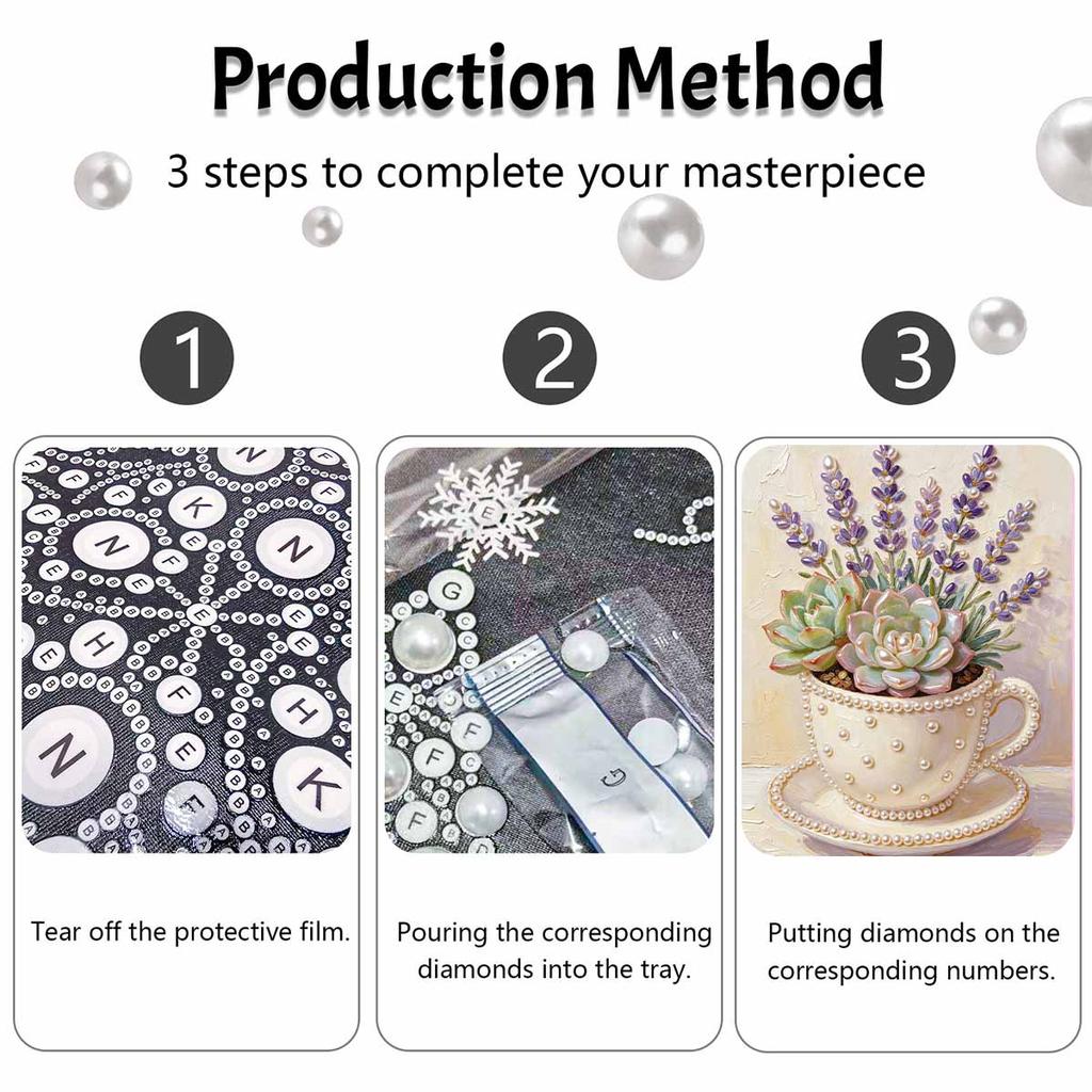 Lavender pearl painting handmade DIY 5D creative ornaments living room home decoration painting with succulents