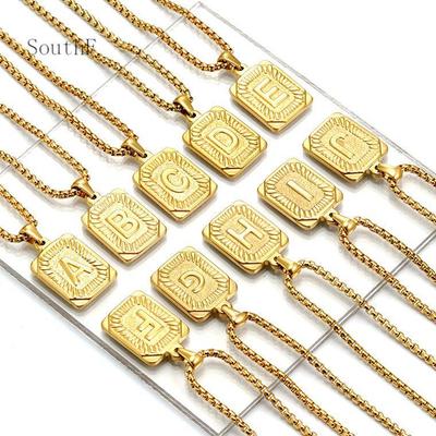 Men's Gold-Plated 18K Titanium Steel Letter Necklace - European & American Fashion