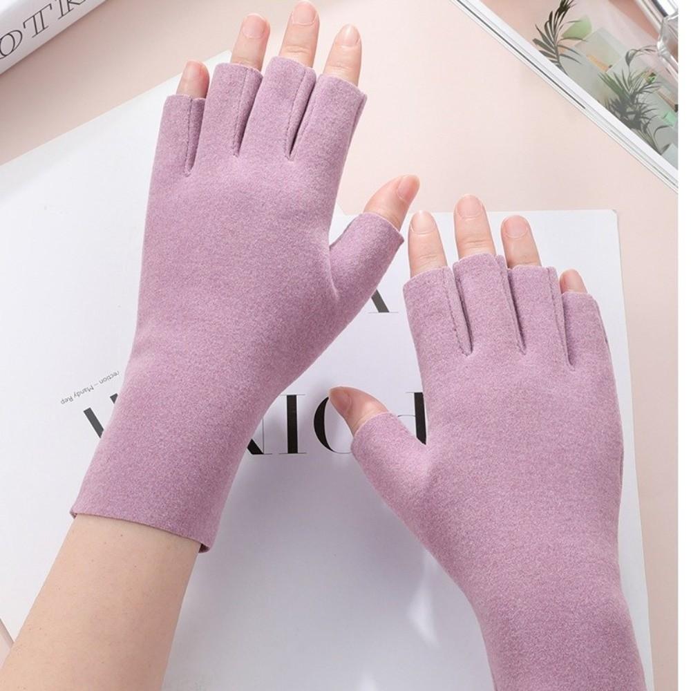 German Velvet Half Finger Gloves Short Semi-Finger Mittens New Warm Gloves Autumn Winter