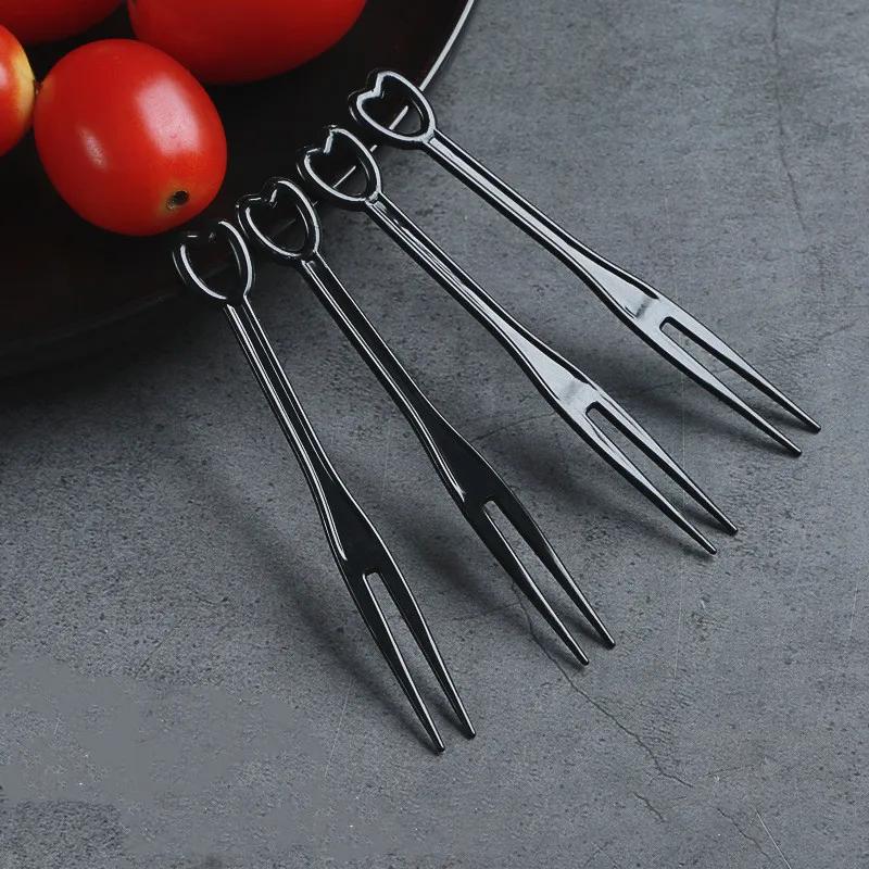 100Pcs Fruit Fork Cake Dessert Food Fruit Pick Children Snack Mini Party Festival Love Tableware Decoration Plastic Toothpick