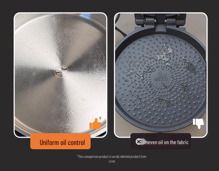 Liren Little Steel Man Electric Griddle with Stainless Steel Baking Pan, 38mm Deep for Home Use