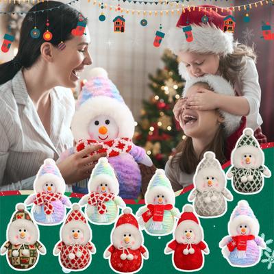 Christmas Snowman Figurine Holiday Gift Plush Toy,Creative Decorative Gift Ornaments