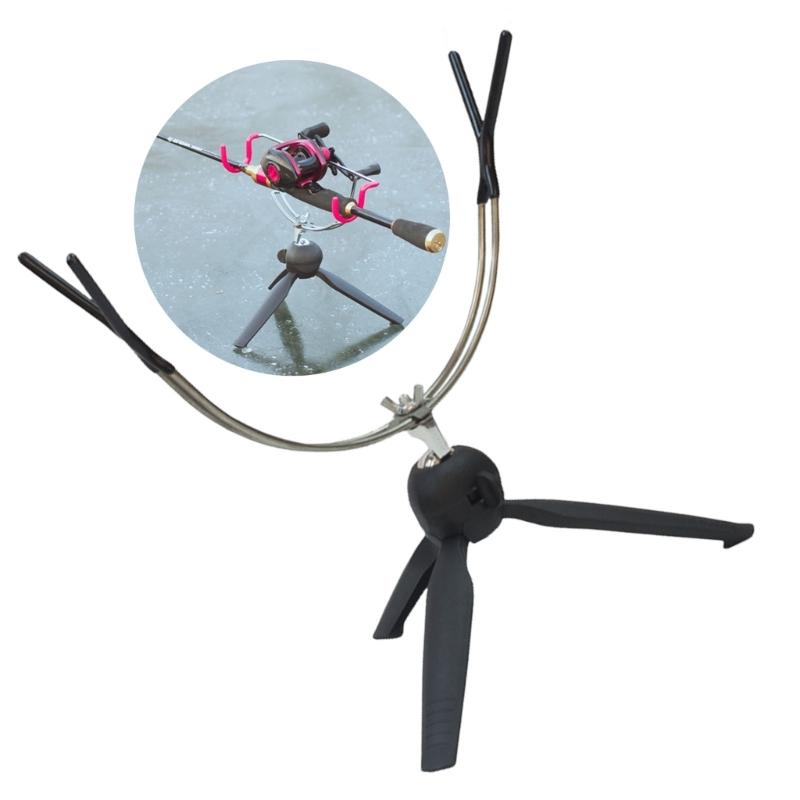 Portables Metal Fishing Poles Vertical Folding Ice Fishing Rod Holder Angling Tool for Winter and Lake Fishing