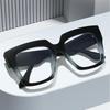 Fashion Oversized Blue Light Blocking Glasses Big Square Frame Non Prescription Eyewear for Women Men Computer Gaming