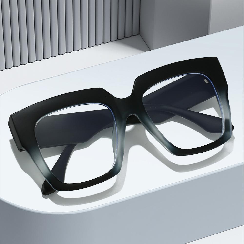 Fashion Oversized Blue Light Blocking Glasses Big Square Frame Non Prescription Eyewear for Women Men Computer Gaming