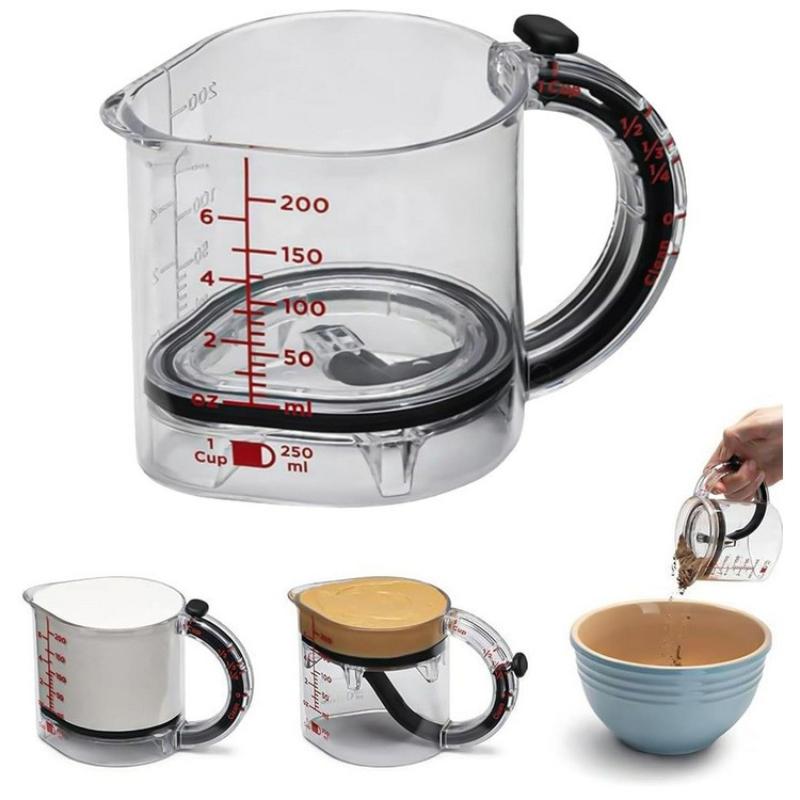 Adjustable Measuring Cup Multi-Functional Measuring Cup With Scraper-Style Seal Base Measurings Cube Cups For Cooking Kitchen