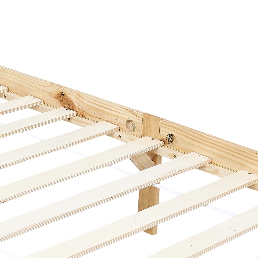 Solid Wood Canopy Bed Frame Pine 100 x 200 cm