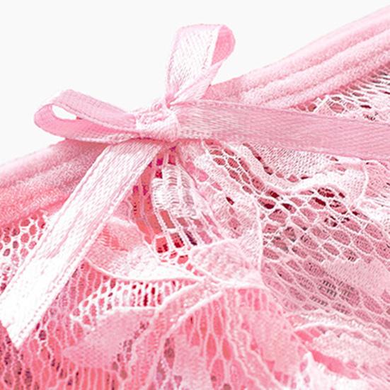 Trendy Sexy Undertøy Åpent Skritt Beskyttende Sømløs Hekle Blomster Blonder Perspektiv Stringundertøy for å sove