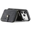 For iPhone 17 Pro Max PU Leather Phone Back Cover with Zipper Card Holder and Long Strap