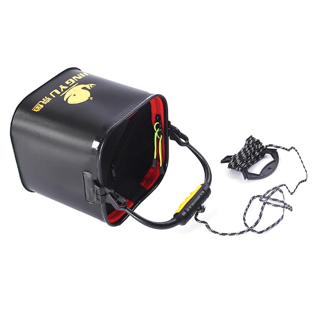 Collapsible Bucket with Handle Lightweight Folding Water Container Durable Camping Fishing Bucket for Outdoor-Travelling