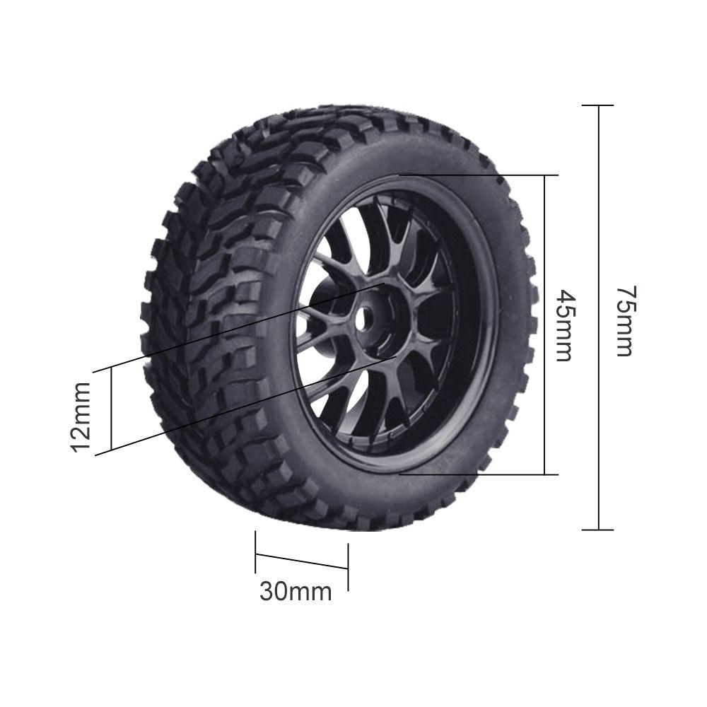 144001 124018 RC Car Wheel Rubber Rally Climbing Car Wheel Rim 75mm Tires Wheel  For MN99S