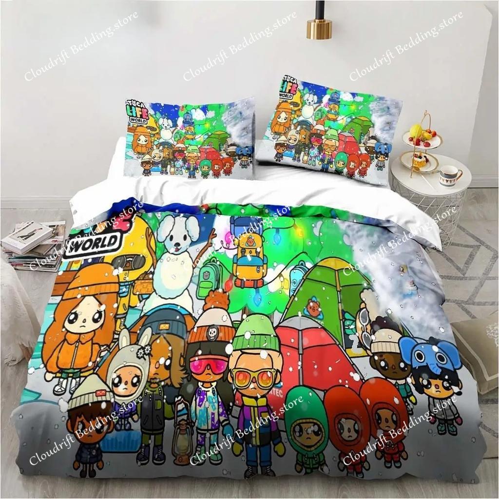 New Game Toca Life World Bedding Set Excavator Sheet King Twin Double Child Bedding Set Mircofiber or Polyester Duvet Cover Set