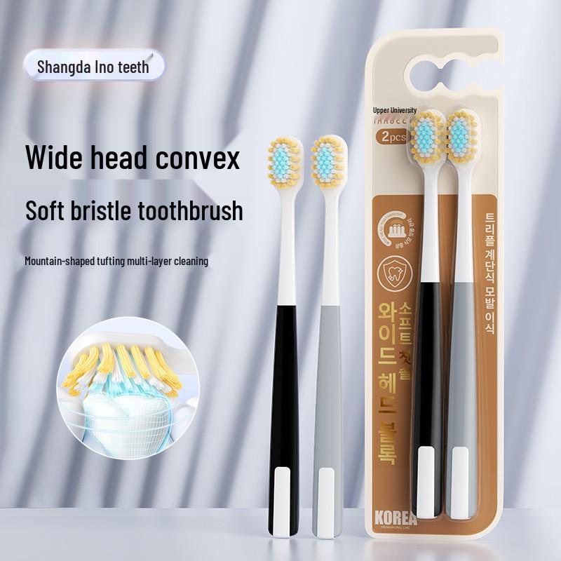 Silver Ion Antibacterial Soft Bristle Toothbrush, Advanced Gum Protection, Wide Head for Adults.