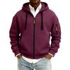 Men's Solid Color Zipper Hooded Cardigan Jacket Men's Sports Large Size Casual Sweatshirt Jacket