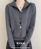 Women's Chic High-Neck Knit Cardigan - Autumn/Winter Single-Breasted Versatile Sweater