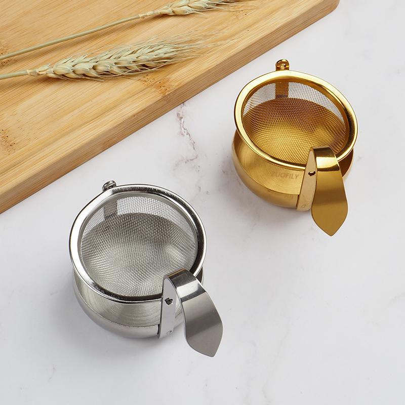 NEW Rotating Tea Strainer Stainless Steel Gold Silver Fine Mesh Tea Filter Sieve Teaware 360 Rotatable Tea Infuser Kitchen Tool