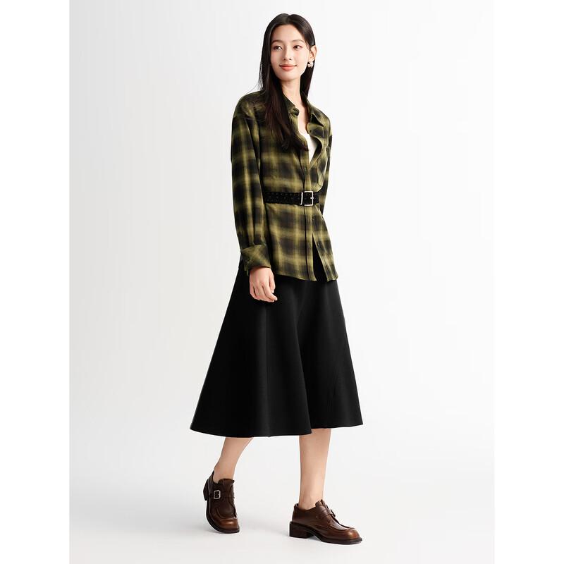 JOOZZY ANNACOLL Elegant Asymmetric Knit A-line Midi Skirt