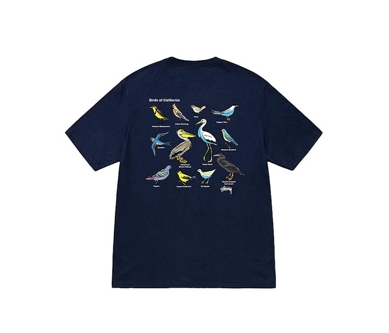 

24 Creative Bird Print Round Neck Cotton Short Sleeve T-Shirt High Quality Fashion Explosive Trendy Unisex Harajuku S