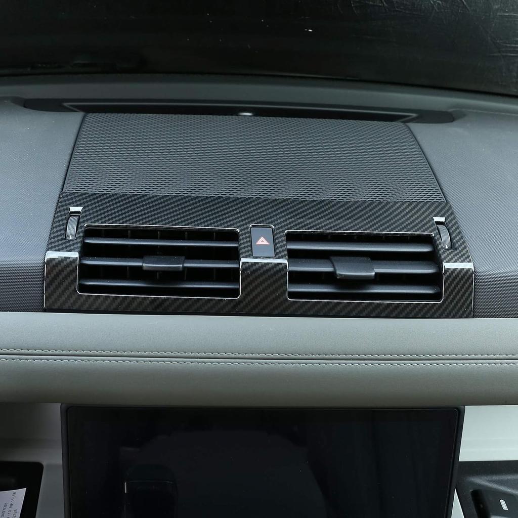 1pcs ABS Car Interior Center Console Air Conditioning Vent Cover Trim for Land Rover Defender 110 2020 (Carbon Fiber Style)