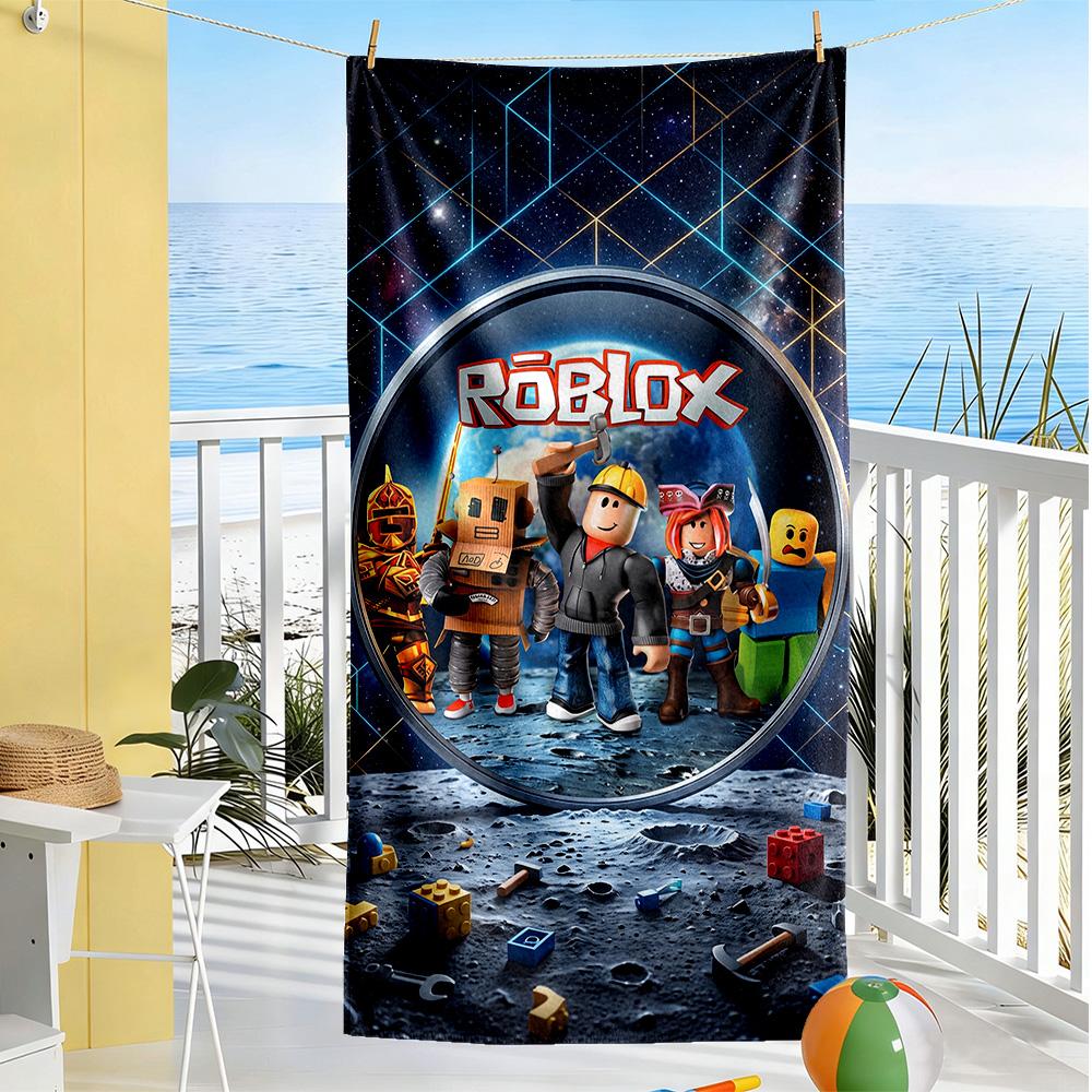 Roblox Strandtuch Hohe Saugfähigkeit & Schnelltrocknend Bequem Leicht Perfekt für Reisen Yoga Camping und Schwimmen