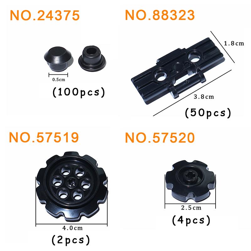 Link Chain Tank Belt Technical Parts Track Wheels Truck Car Gear Set Building Blocks MOC Bulk Brick Toys 3711 88323 57520 24375