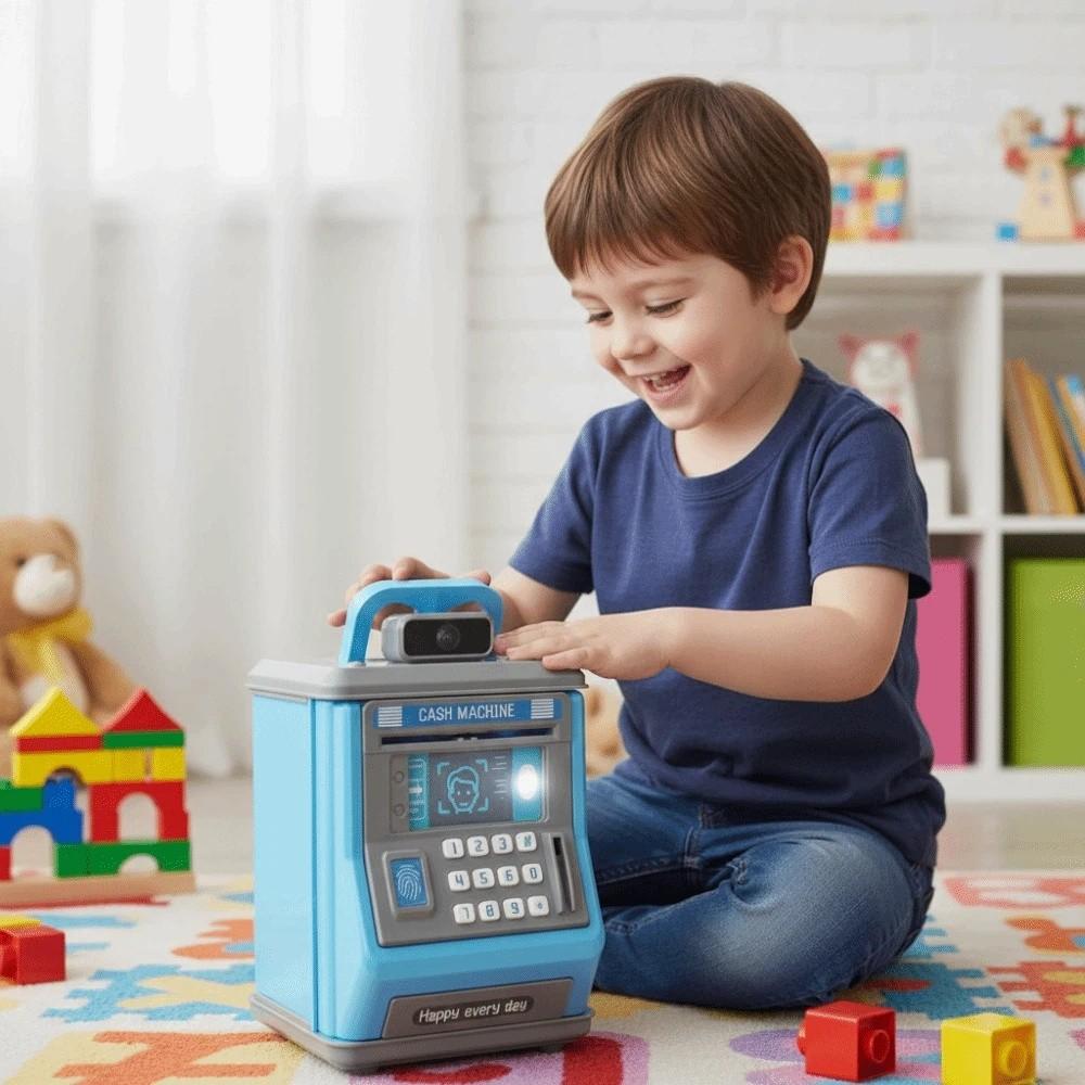 Creative Password Lock Money Container Plastic Large Capacity Money Box Fingerprint Unlock with Handle Piggy Bank Child Gift