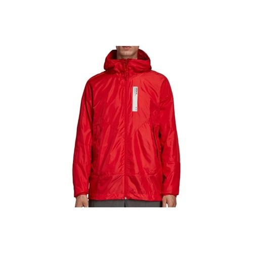 adidas Originals Zip-up Solid Color Lightweight Hoodie Jacket for Men, Red