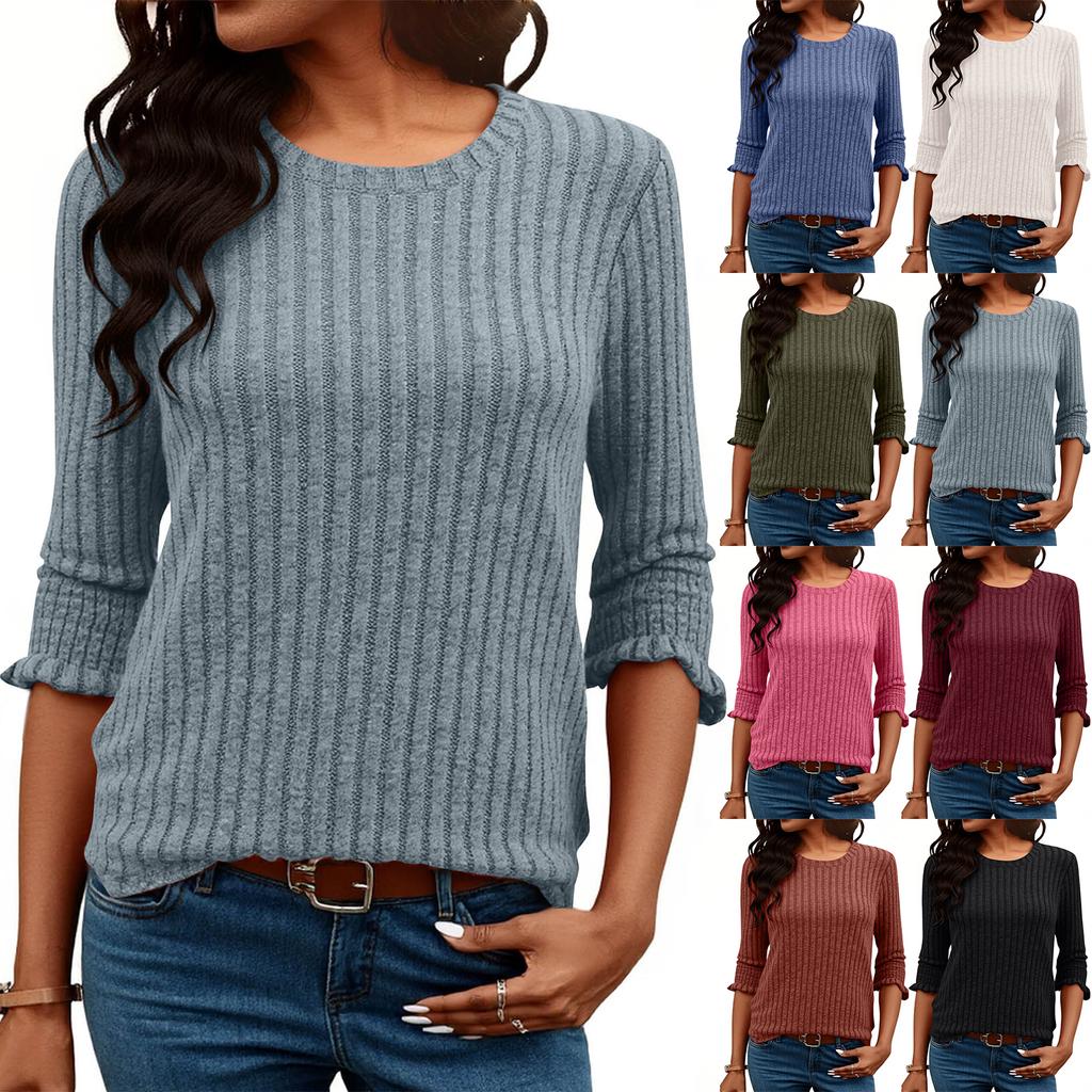 Women's Fashion Loose-Fit Brushed Pique Short-Sleeve Top With Round Neck