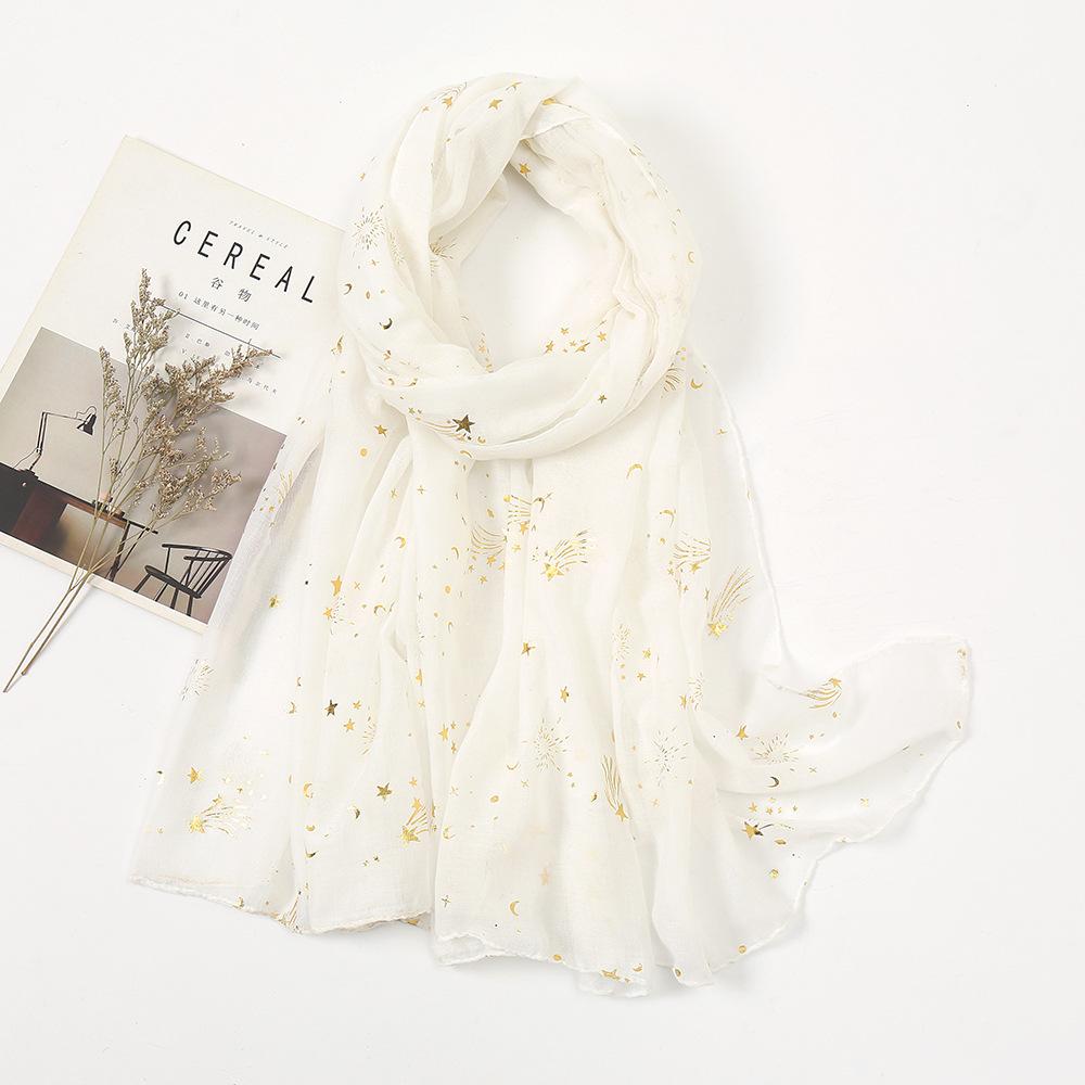 10 Colors Fashion Bronzing Gold Moonlight TR Shawl Scarf Lady High Quality Soft Thin Pashmina Stole Bufandas Muslim Hijab Sjaal